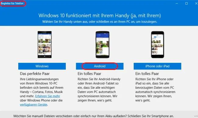 Begleiter für Telefon