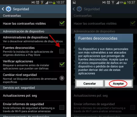 procesar 2 para instalar apk