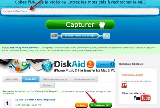 télécharger la musique avec Vidéo en MP3