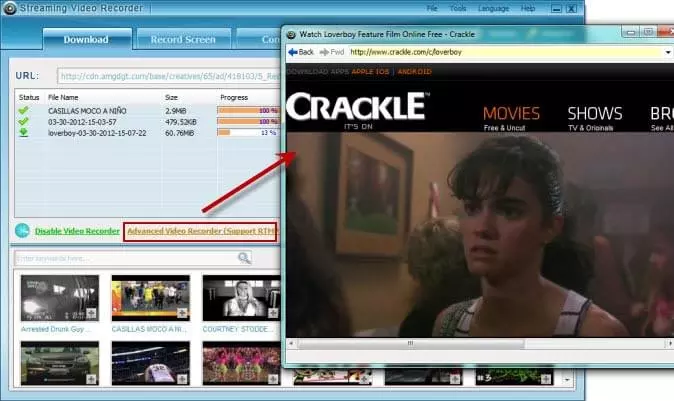 enregistrer vidéo diffusée par RTMP