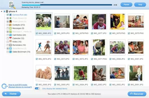 återställa raderade bilder från iPhone