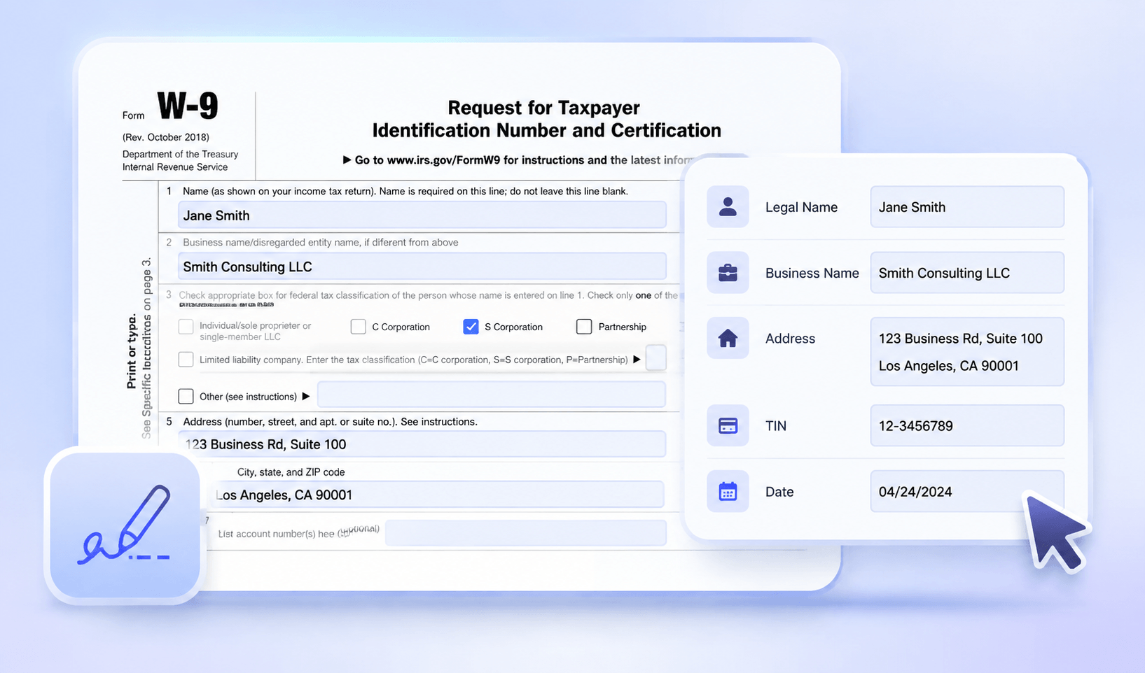 Fill Out W-9 Fields Easily