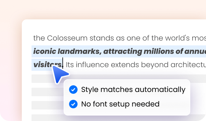تحرير النصوص الذكي في PDF