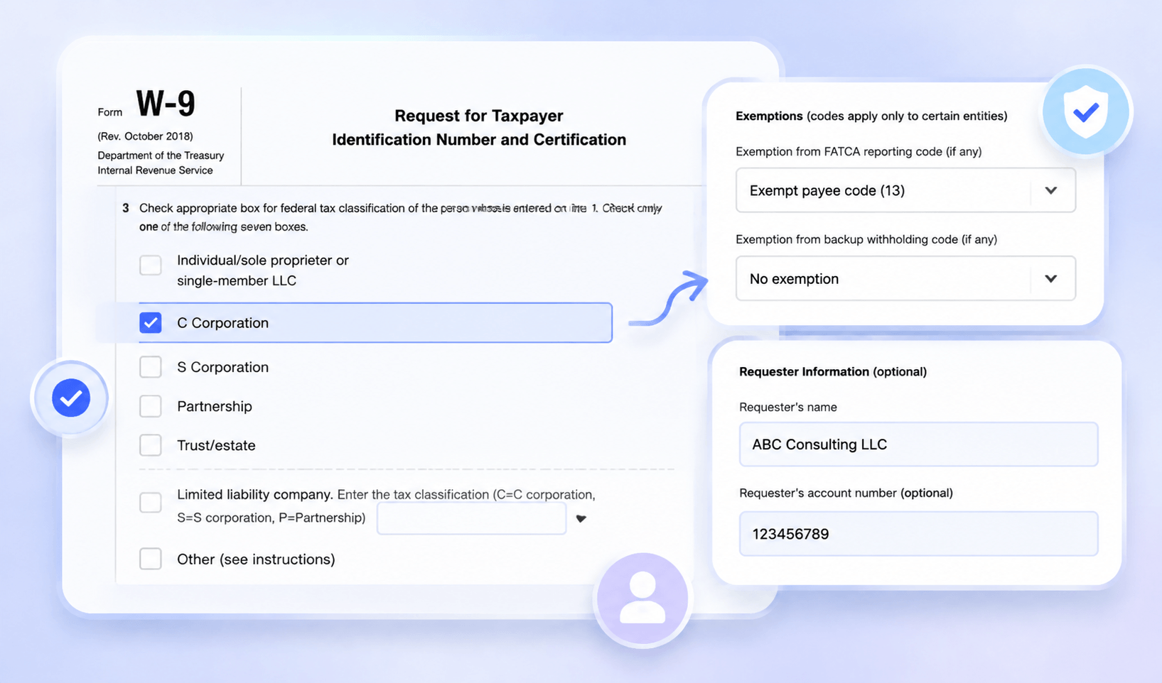 Add Tax Details and Checkmarks