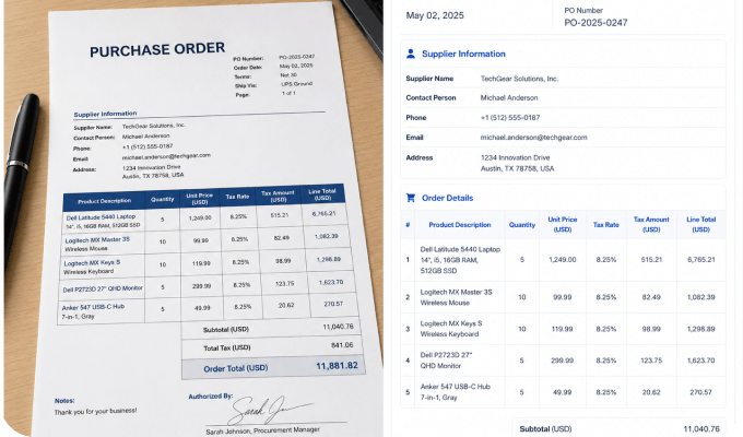 Purchase Order Data Extraction