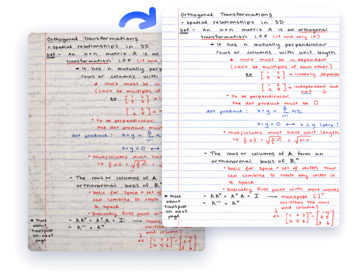 Enhance Handwritten Notes for Better Readability