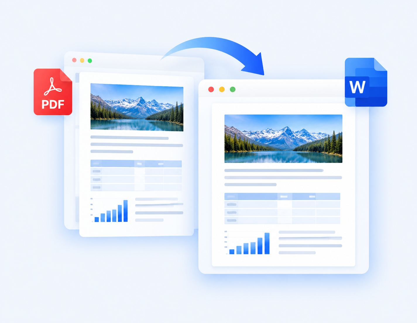 Hurtig og præcis online PDF til Word-konverter
