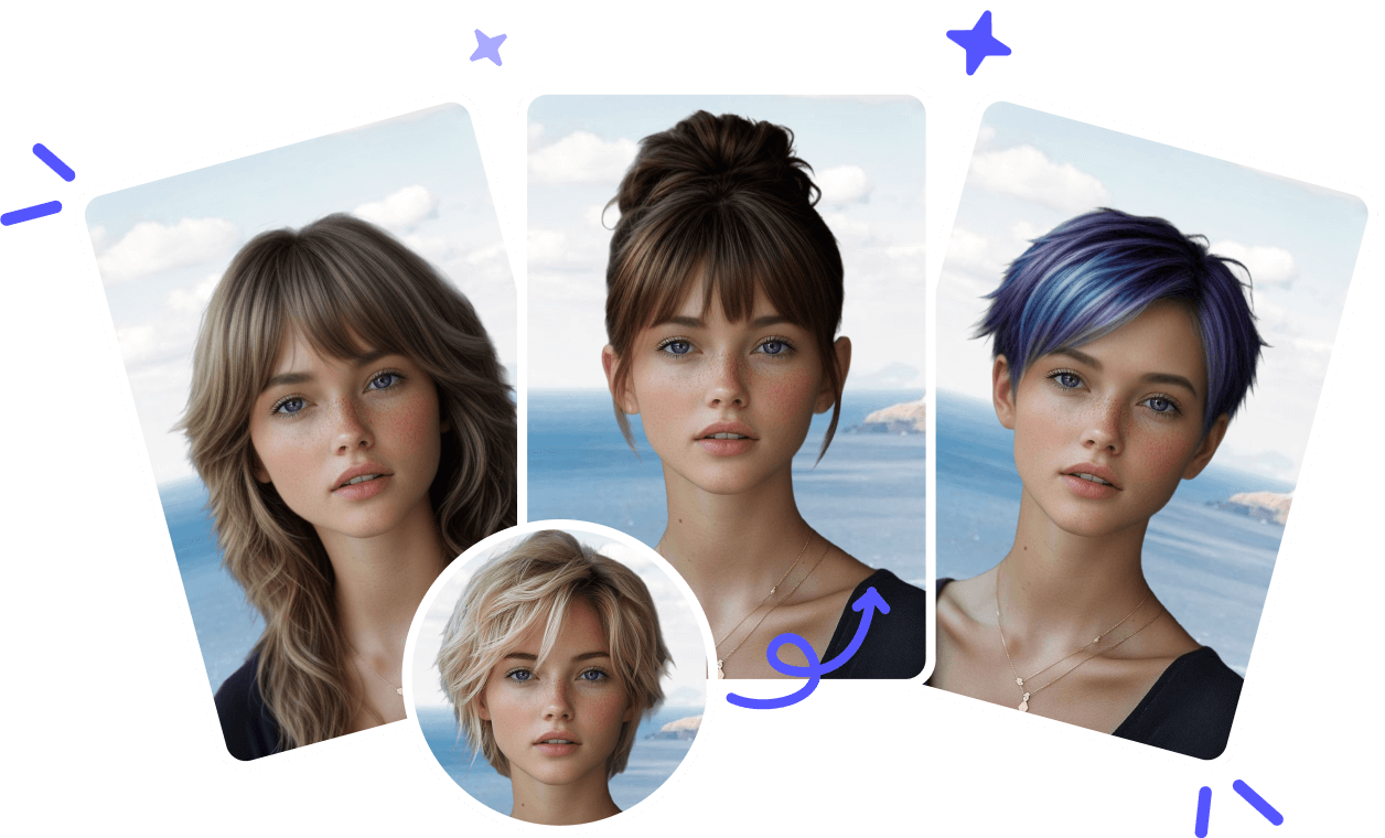 Virtually try on different hairstyles