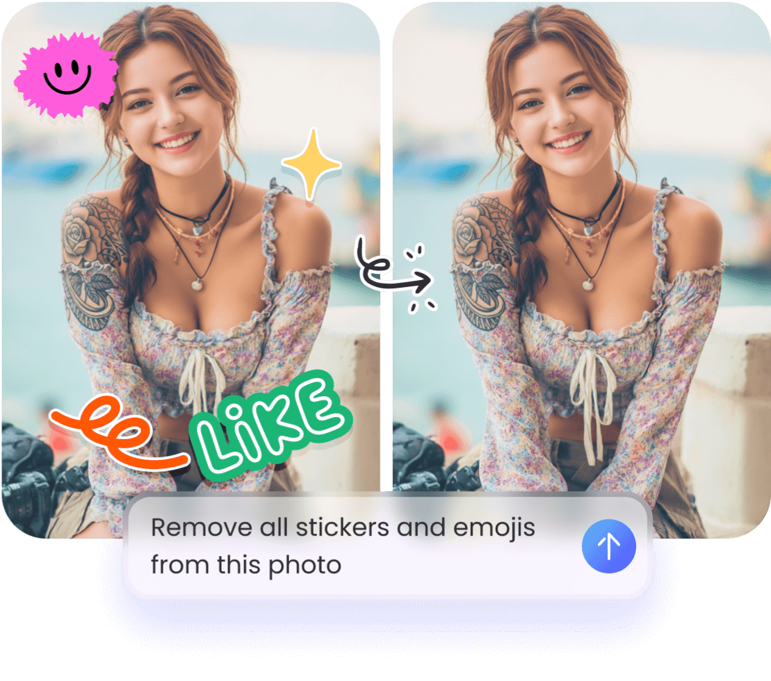 Supprimez les autocollants des photos en ligne gratuitement