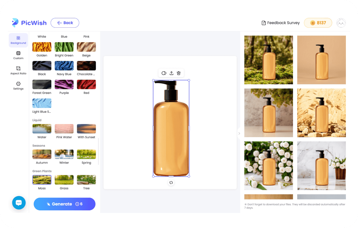 An AI product photo being resized to various sizes 