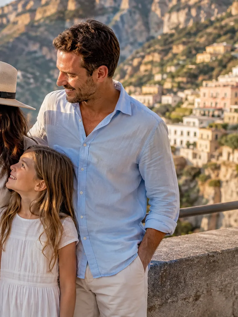 AI-denoised family travel photo