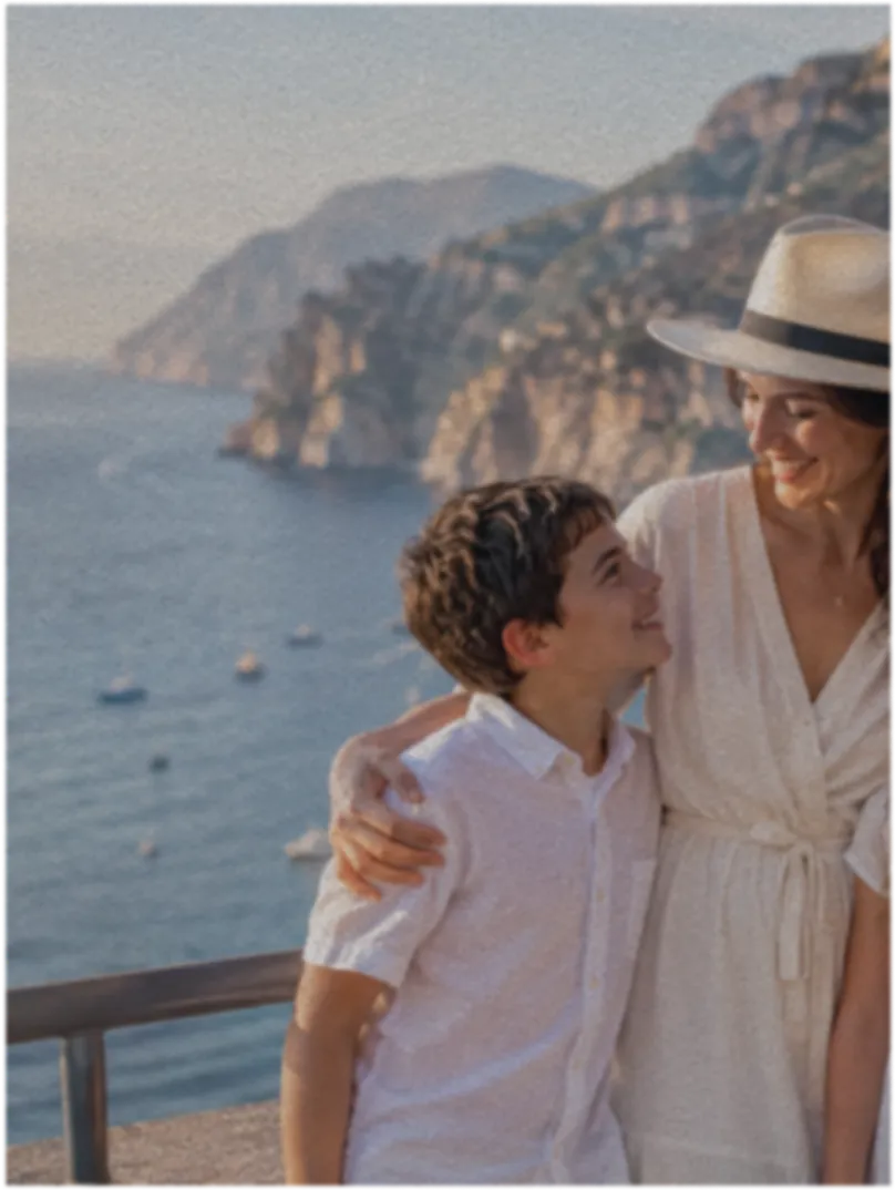 AI-denoised family travel photo