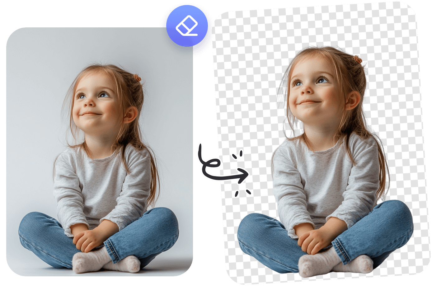 Generate PNG image for portrait photos with high quality