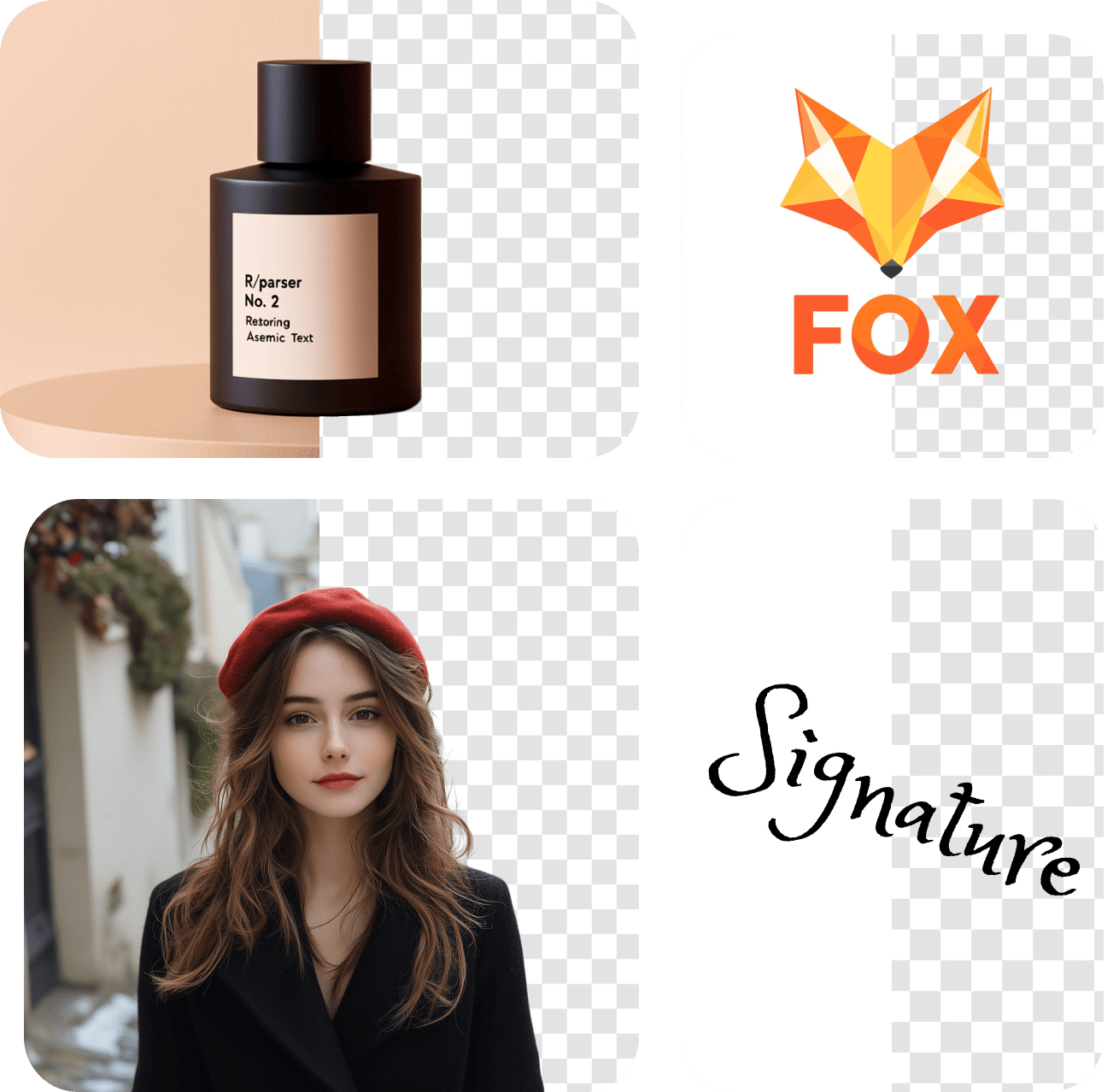 PNG generator for product photoshoots, logos, portraits and signature