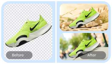 Buat latar belakang produk dengan AI Background Generator