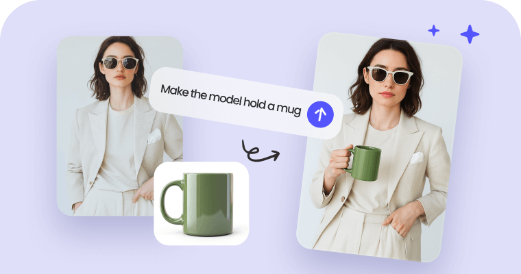 Desain foto produk pro dengan AI Product Photo Design