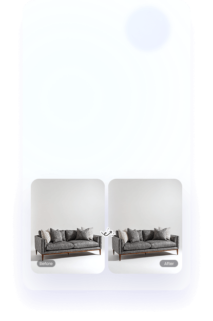 Foto produk yang diperjelas untuk menampilkan tekstur kain dan detail furnitur dengan lebih jelas
