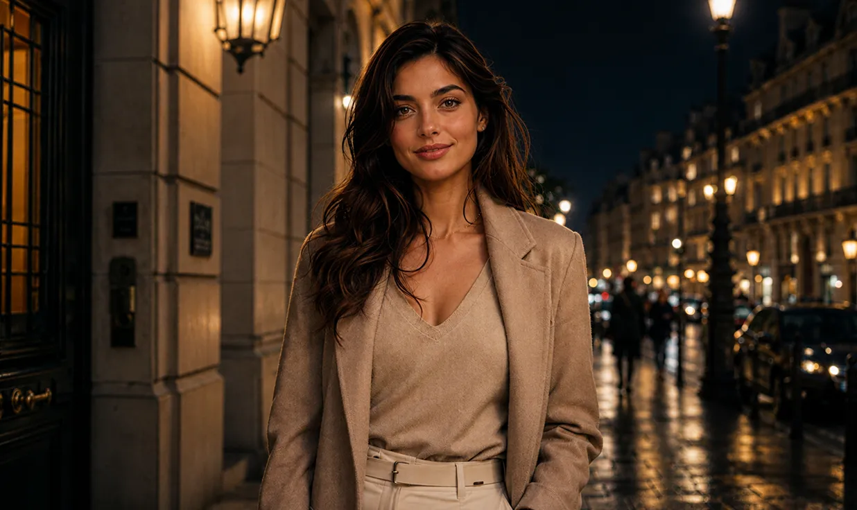 AI noise removal on a low-light night portrait