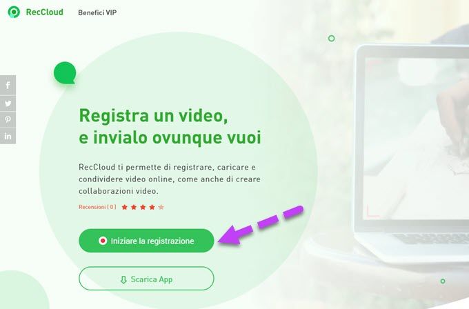 inizia a registrare