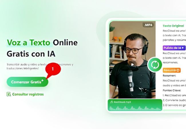 acceder a la página web de reccloud