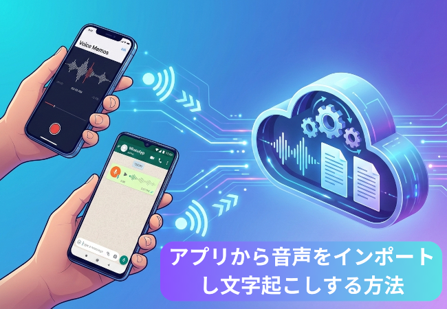 アプリから録音文字起こし