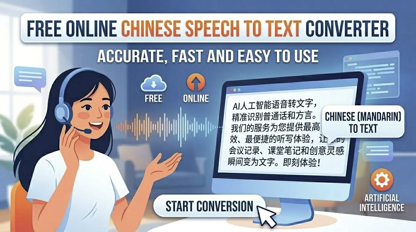 Free Online AI Chinese Speech-to-Text Converter