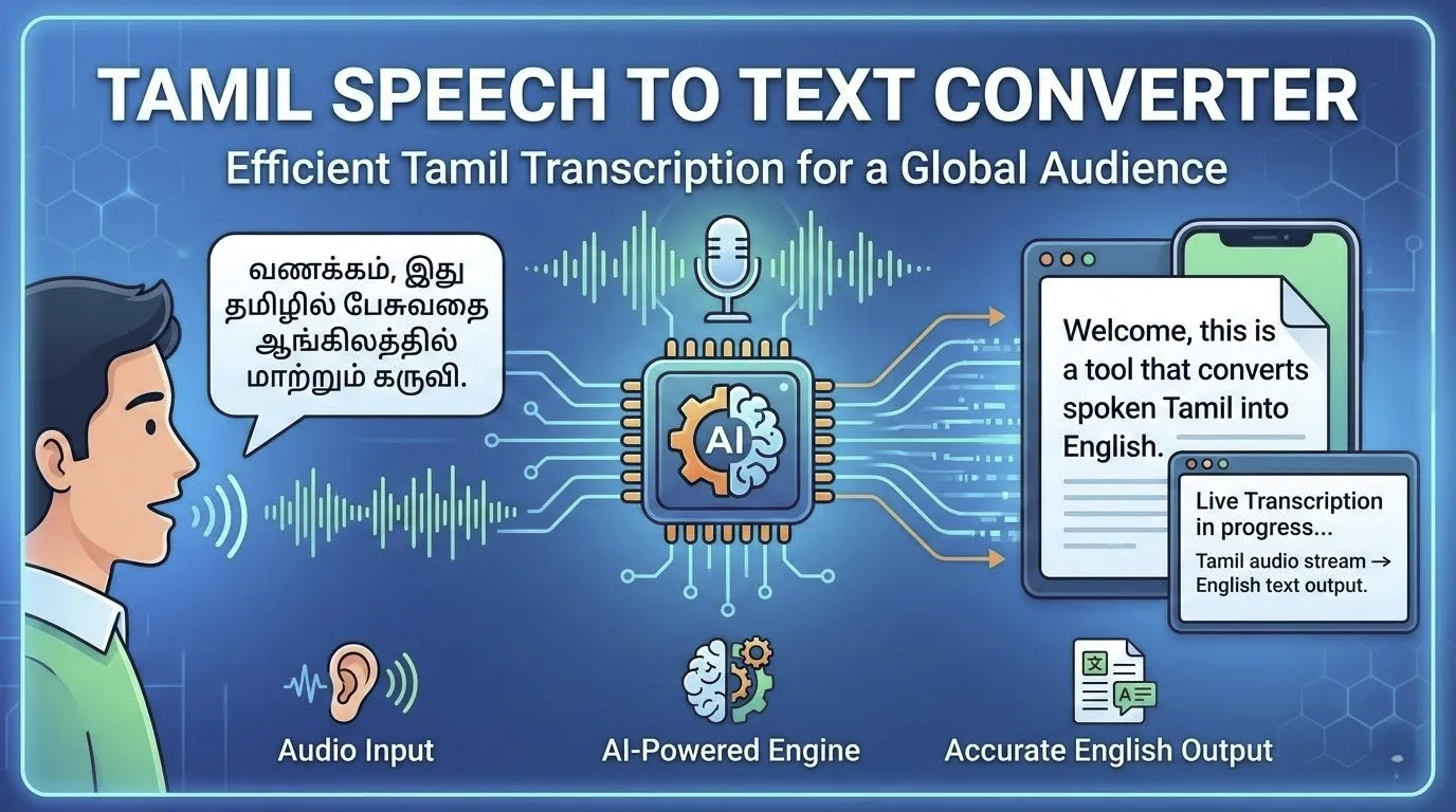 AI Tamil Speech-to-Text Converter Online Free