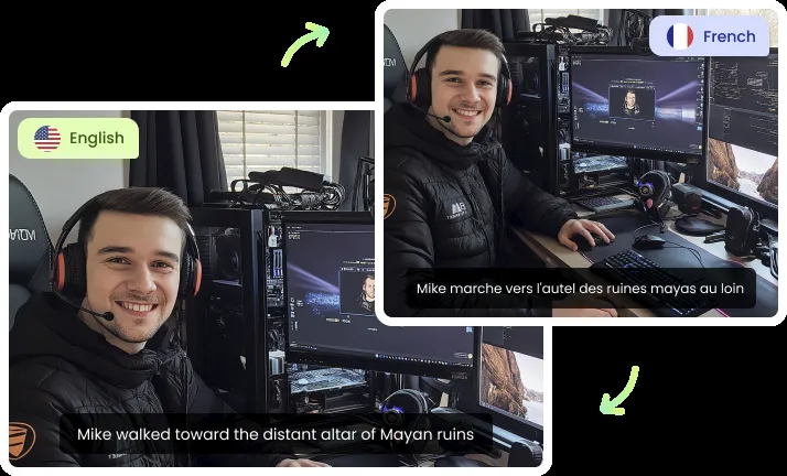 Interface intuitive pour traduire audio FR‑ES