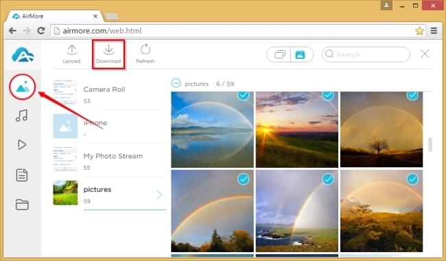 Download Photos via AirMore