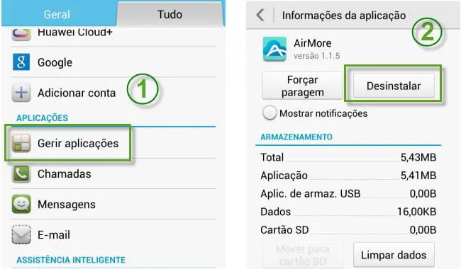 Desinstalar Aplicativos Manualmente