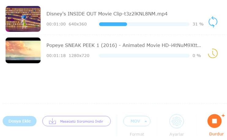 dönüştürmeye başla