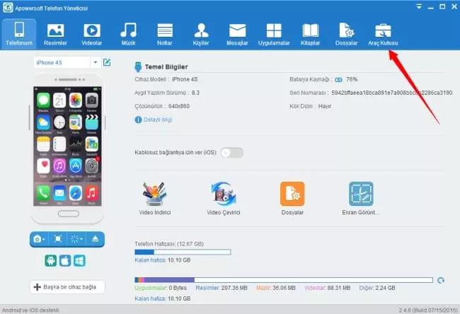 Apowersoft Telefon Yöneticisi