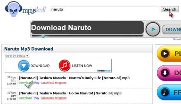 baixar canções de Naruto
