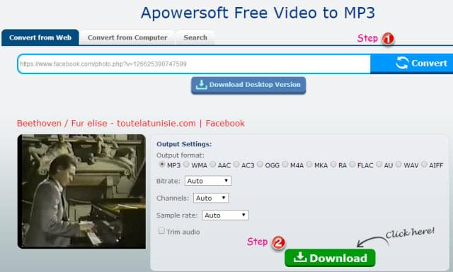 facebook video convert mp3 download