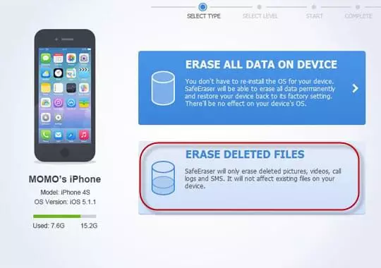 erase deleted files