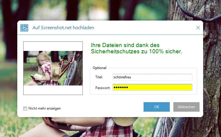 Screenshots hochladen