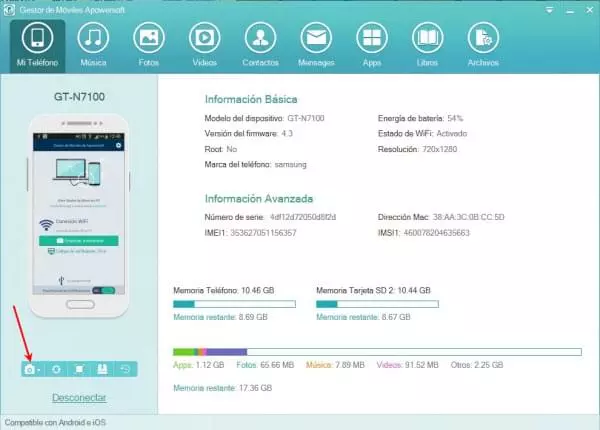hacer captura de pantalla de Android