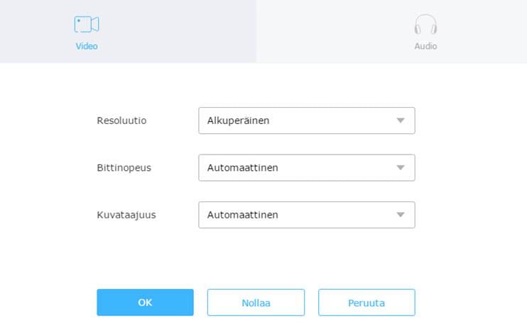 muuta säätöarvoja