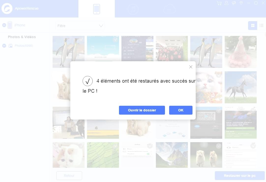 récupération terminée