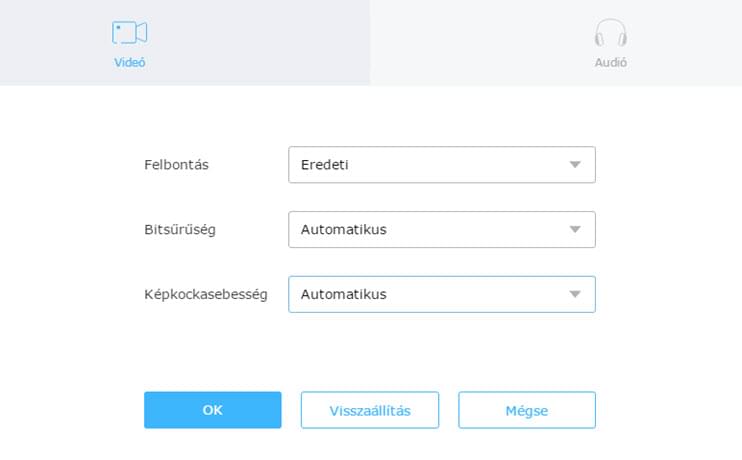 paraméterek módosítása