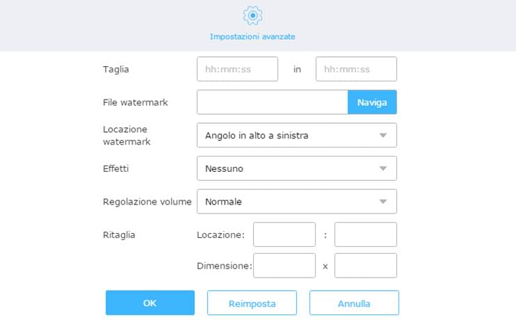 Impostazioni avanzate