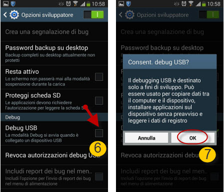 processo 3 a aprire il debugging USB su Android 4.2-4.3