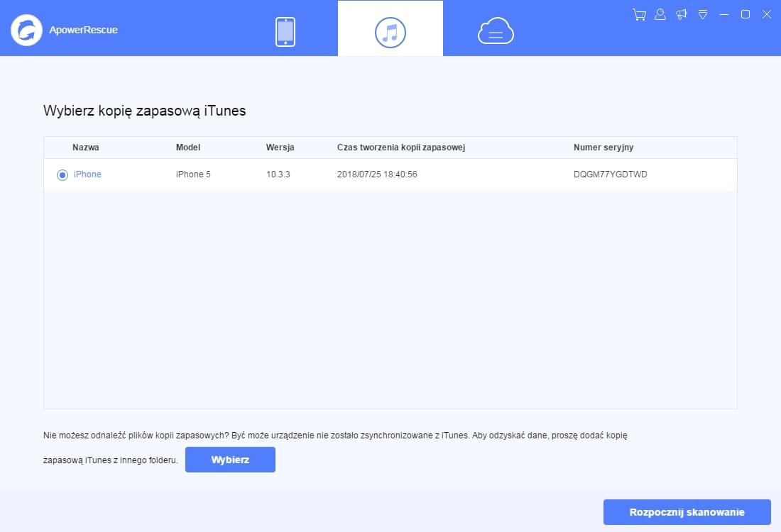 Kopia zapasowa iTunes