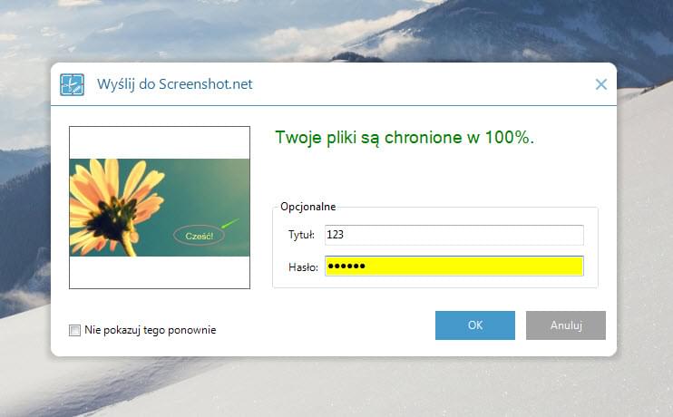 prześlij zrzut ekranu