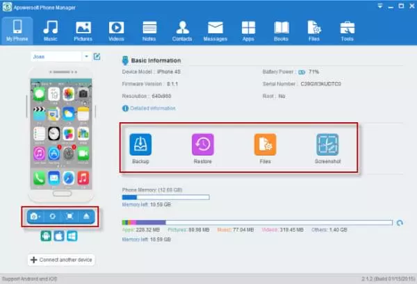 Manage android data