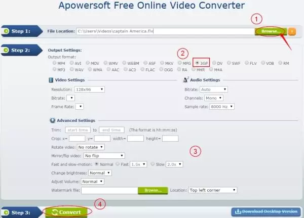 free convert flv to 3gp