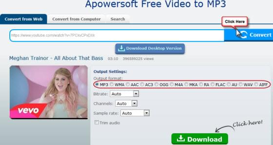 convert YouTube MV to MP3