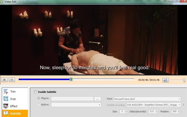 subtitles setting