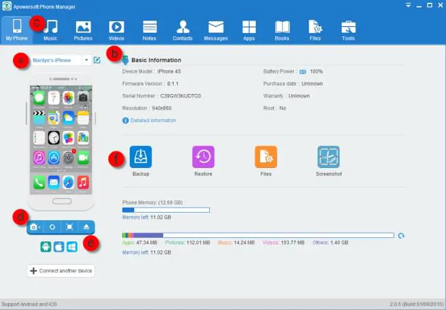 Main interface