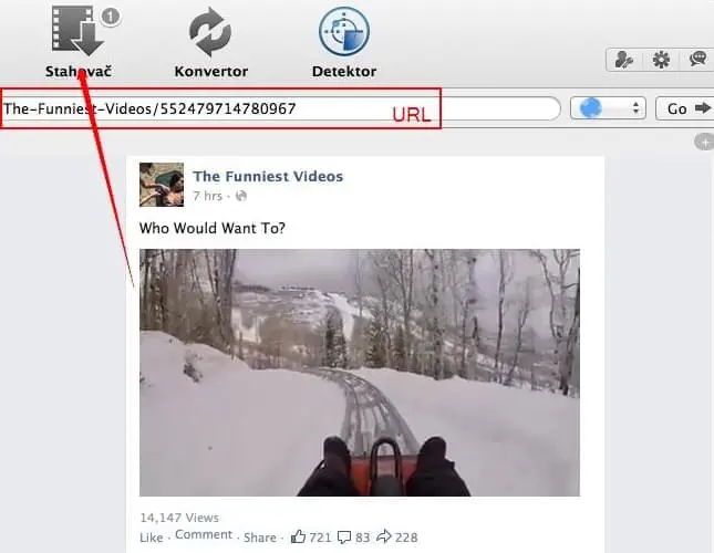 stahování videa z Facebooku